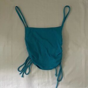 Aritzia Wilfred Free blue scrunch tank top size women’s small